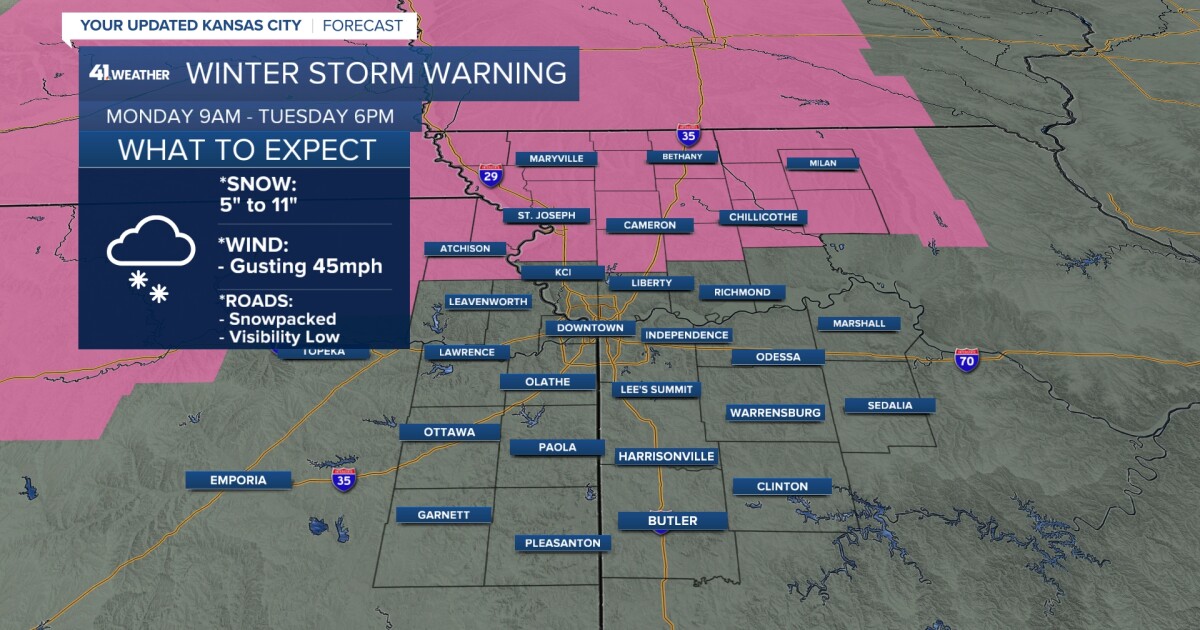 Winter storm warning issued for Kansas City, as weekend travel to